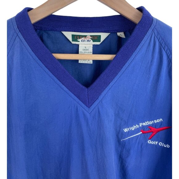 Vintage Duckster Wright Patterson Golf Club Mens Size Large Blue Lined Pullover - Picture 3 of 10